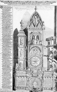 ストラスブール大聖堂の天文時計、1621年（彫刻と活版）